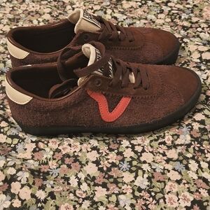 Vans Burgundy Suede Sneakers with Pink Accent